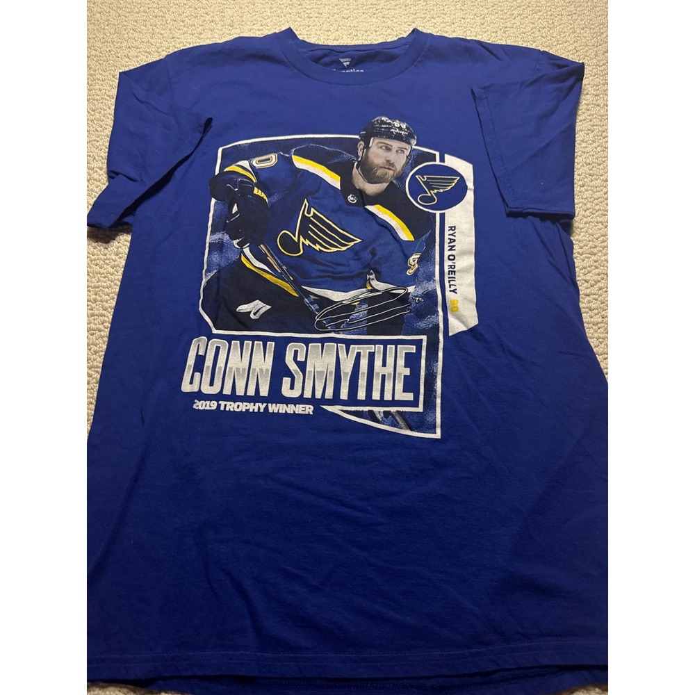 Fanatics St Louis Blues Ryan O'Reilly 2019 Conn Smythe Trophy Blue Shirt Size M